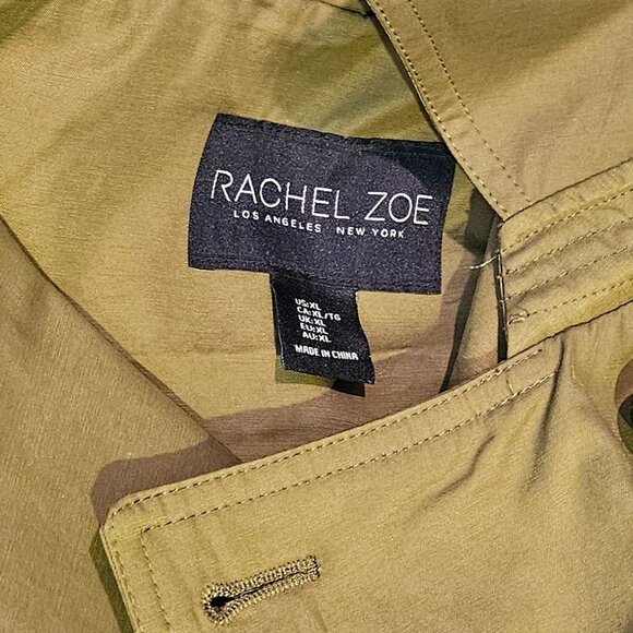 RACHEL ZOE - Olive green maxi hooded trench coat - Picture 14 of 14